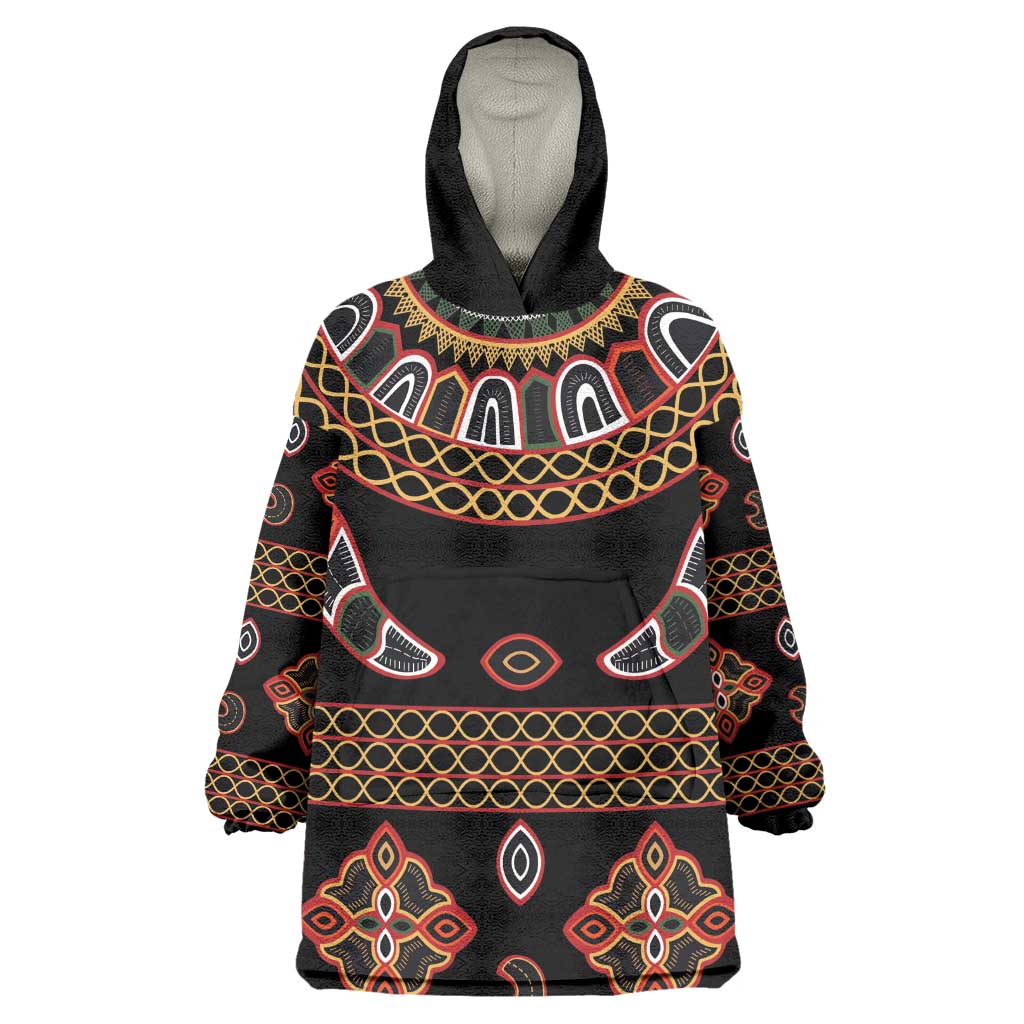 Cameroon Traditional Toghu Pattern Kid Wearable Blanket Hoodie