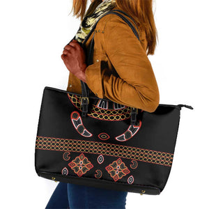 Cameroon Traditional Toghu Pattern Leather Tote Bag