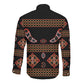 Cameroon Traditional Toghu Pattern Long Sleeve Button Shirt