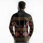 Cameroon Traditional Toghu Pattern Long Sleeve Polo Shirt
