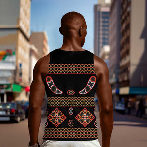 Cameroon Traditional Toghu Pattern Men Tank Top