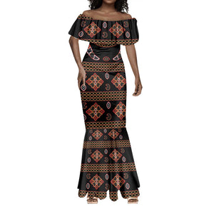 Cameroon Traditional Toghu Pattern Mermaid Dress