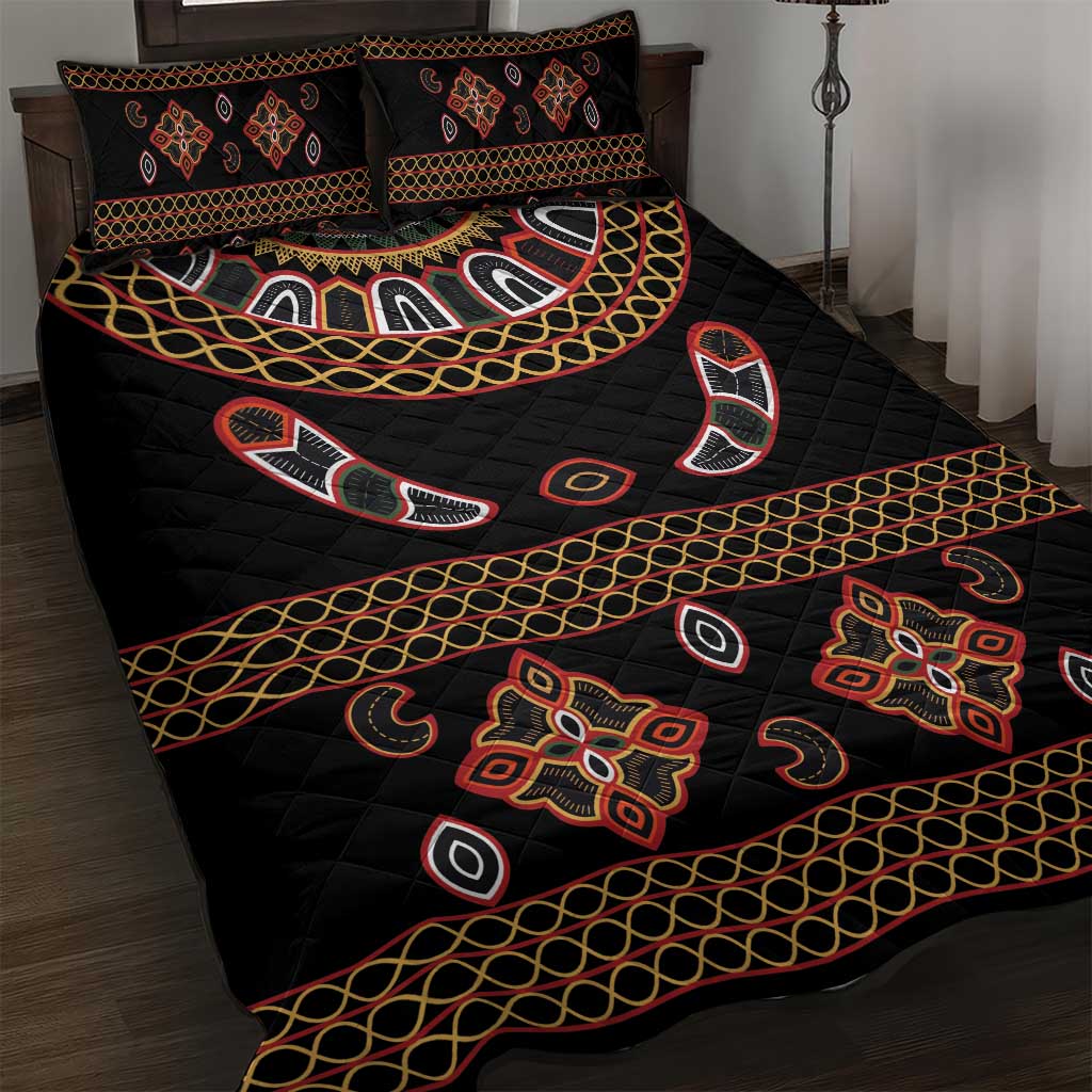 Cameroon Traditional Toghu Pattern Quilt Bed Set