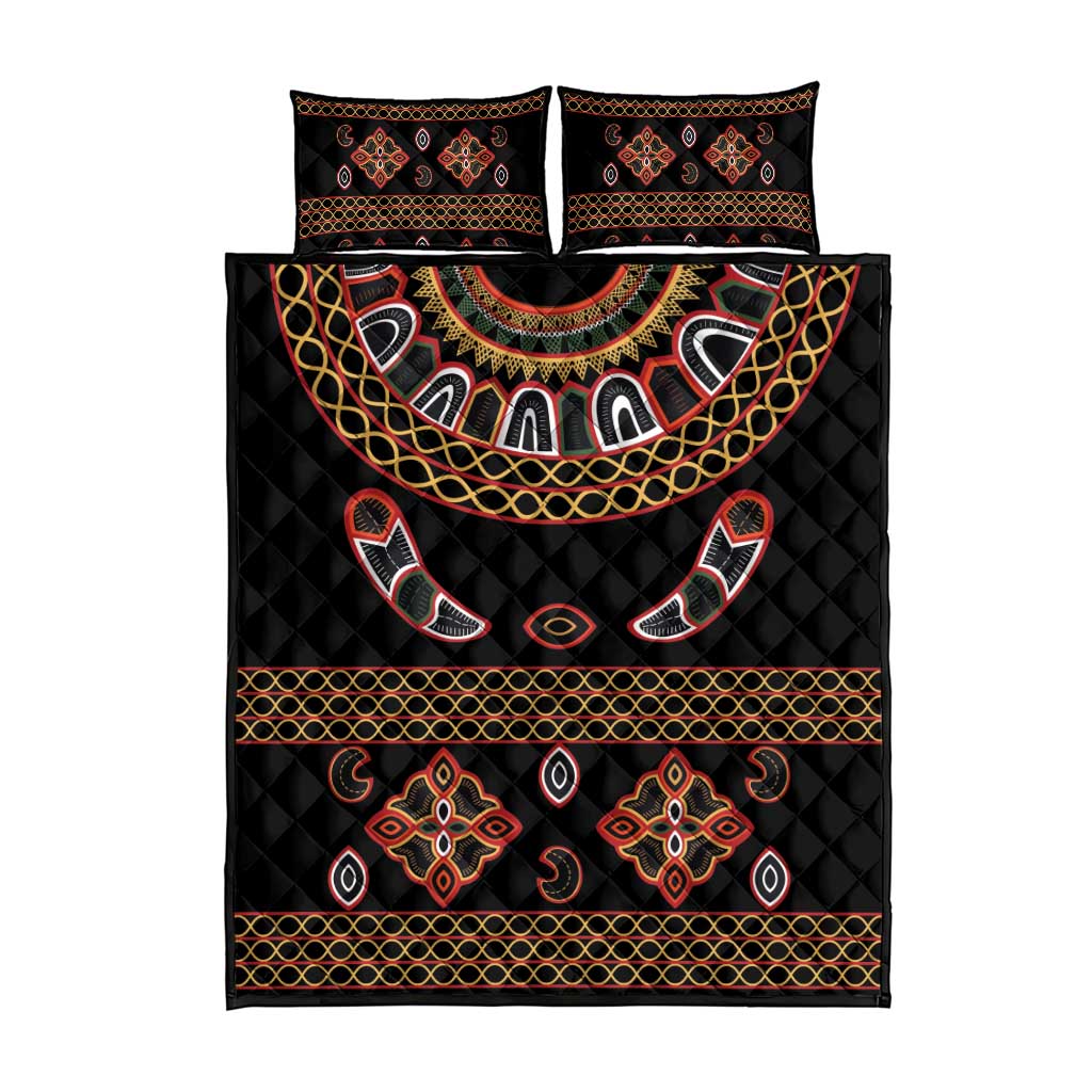 Cameroon Traditional Toghu Pattern Quilt Bed Set