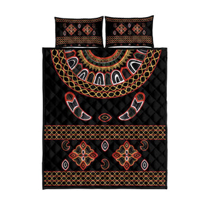 Cameroon Traditional Toghu Pattern Quilt Bed Set