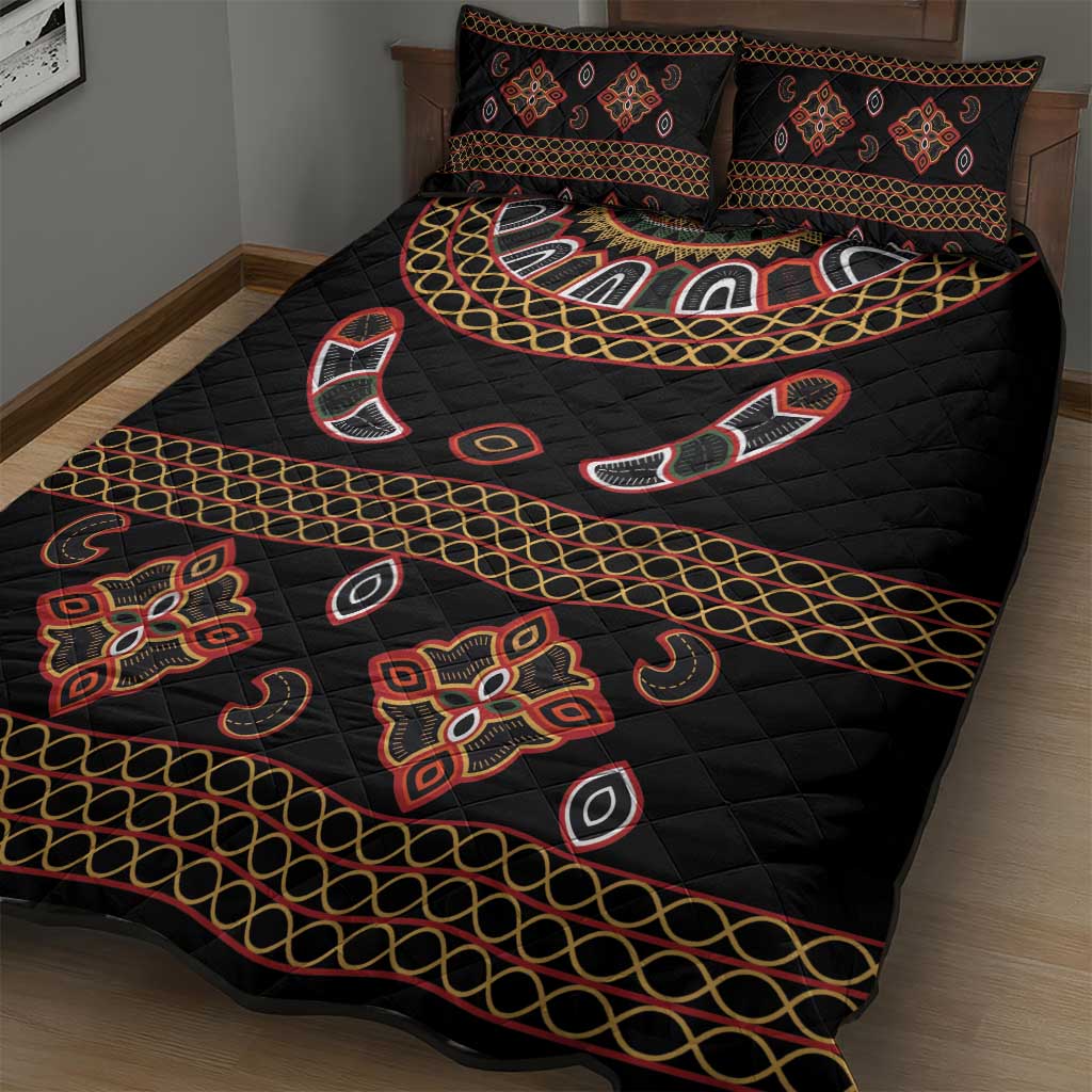 Cameroon Traditional Toghu Pattern Quilt Bed Set