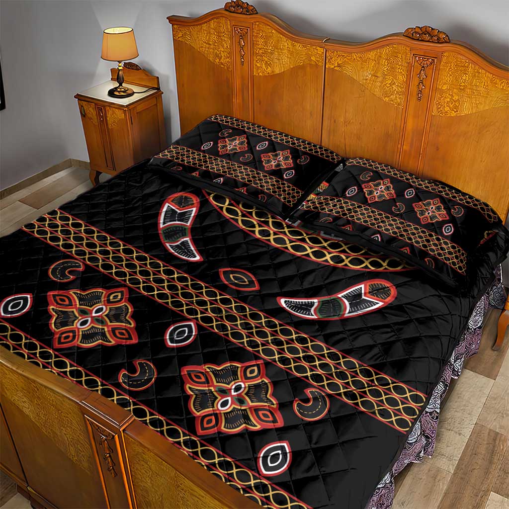 Cameroon Traditional Toghu Pattern Quilt Bed Set