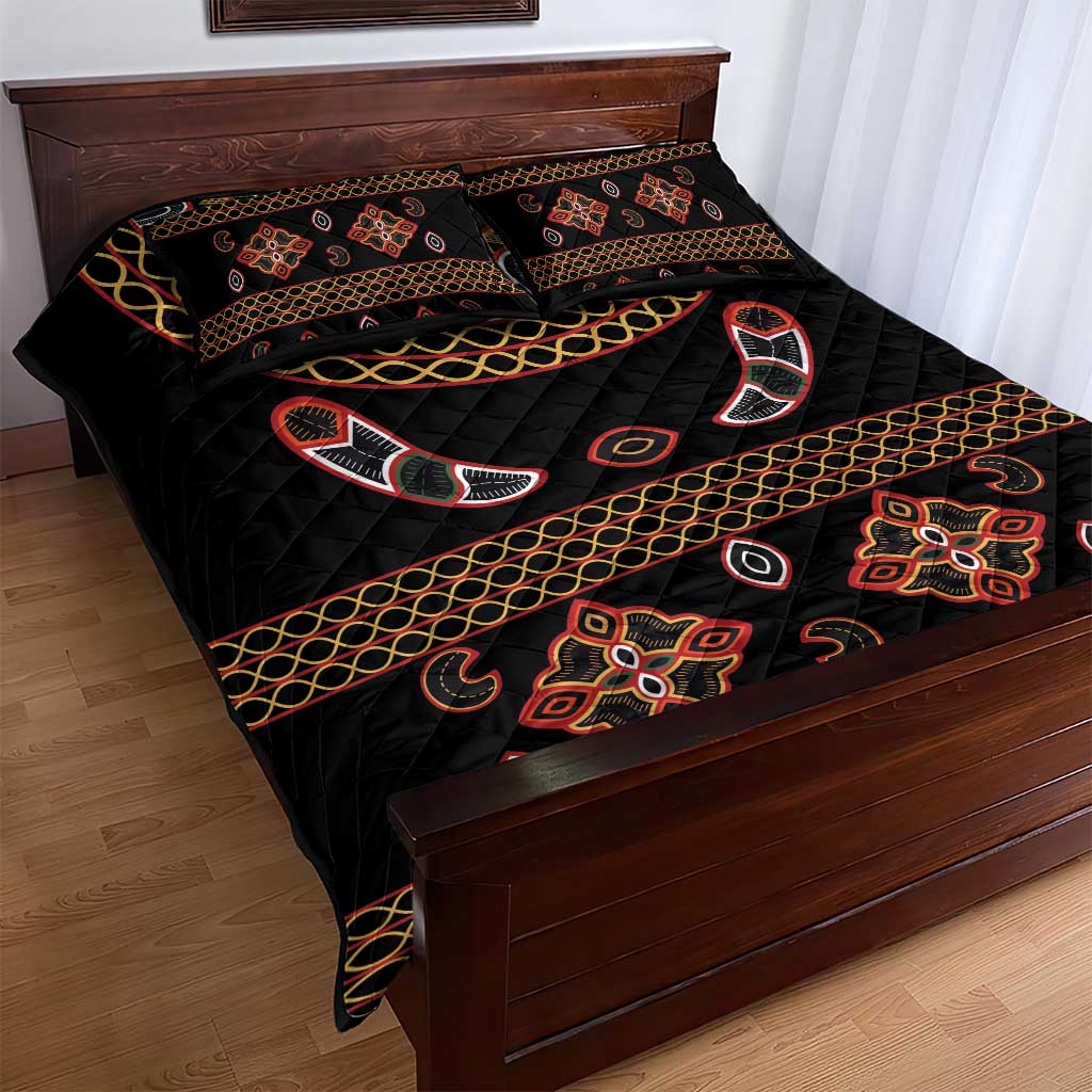 Cameroon Traditional Toghu Pattern Quilt Bed Set