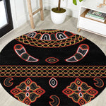 Cameroon Traditional Toghu Pattern Round Carpet