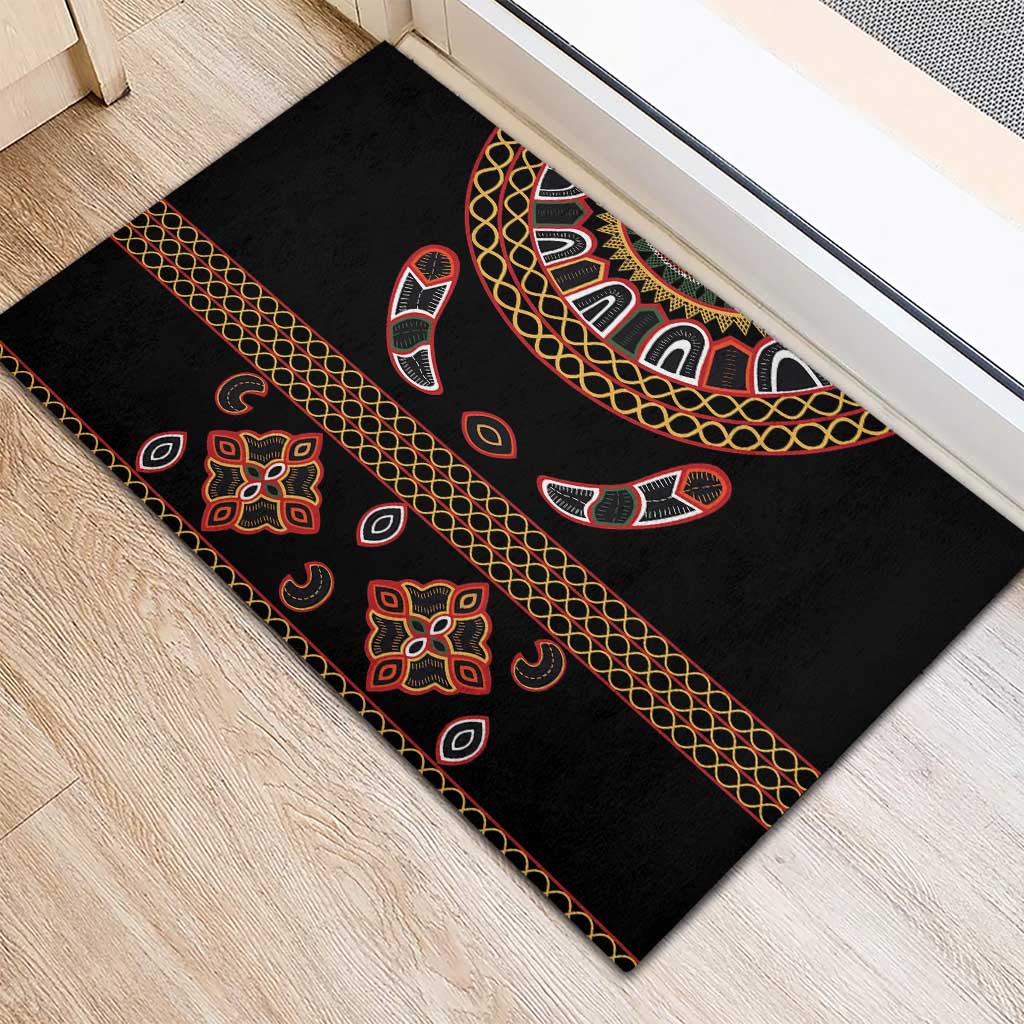 Cameroon Traditional Toghu Pattern Rubber Doormat