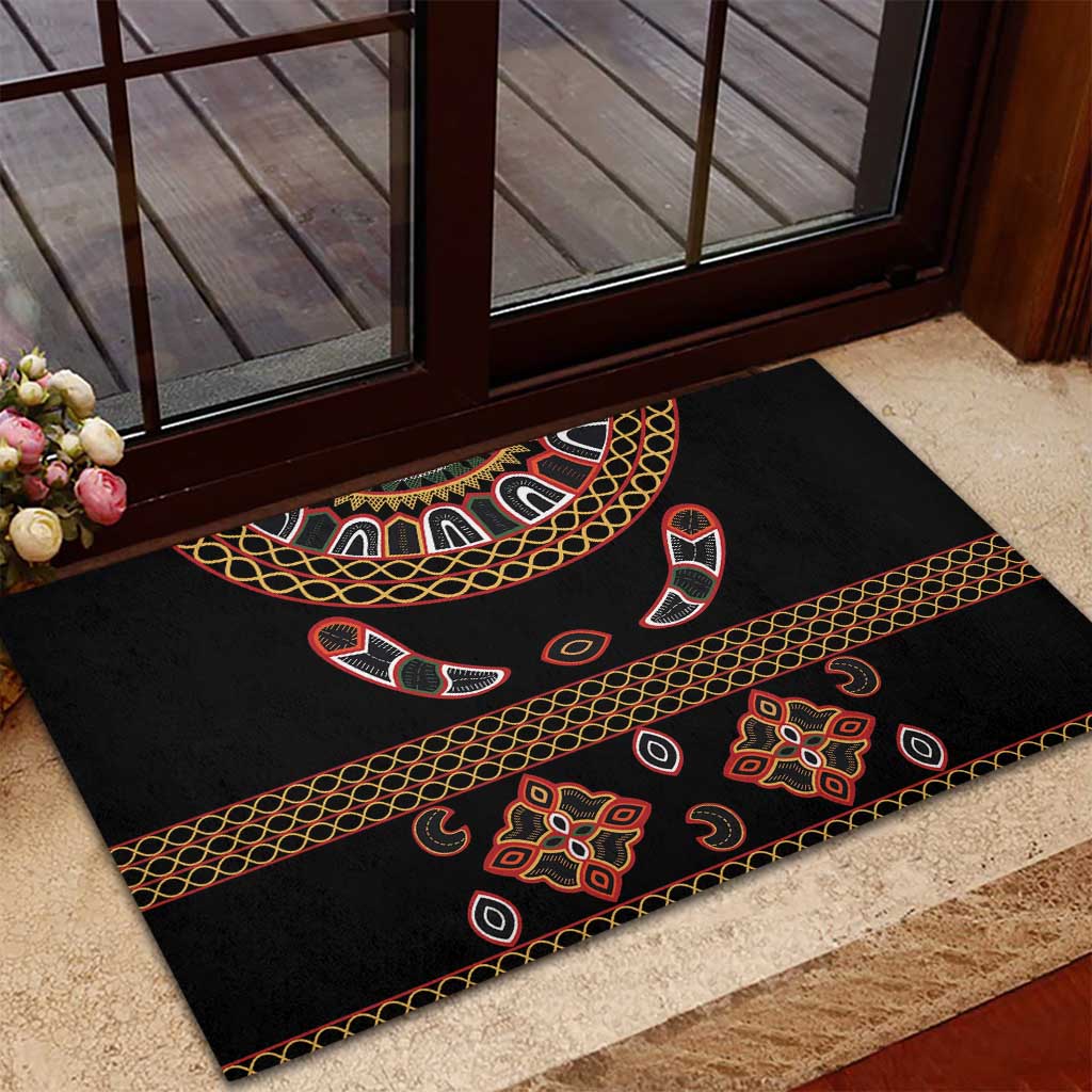 Cameroon Traditional Toghu Pattern Rubber Doormat