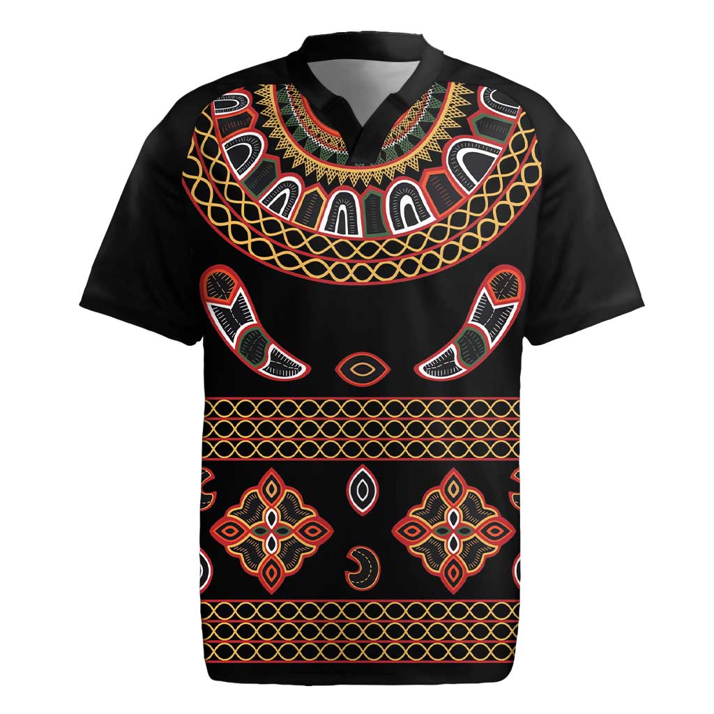 Cameroon Traditional Toghu Pattern Rugby Jersey