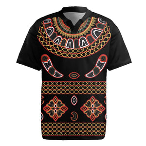 Cameroon Traditional Toghu Pattern Rugby Jersey