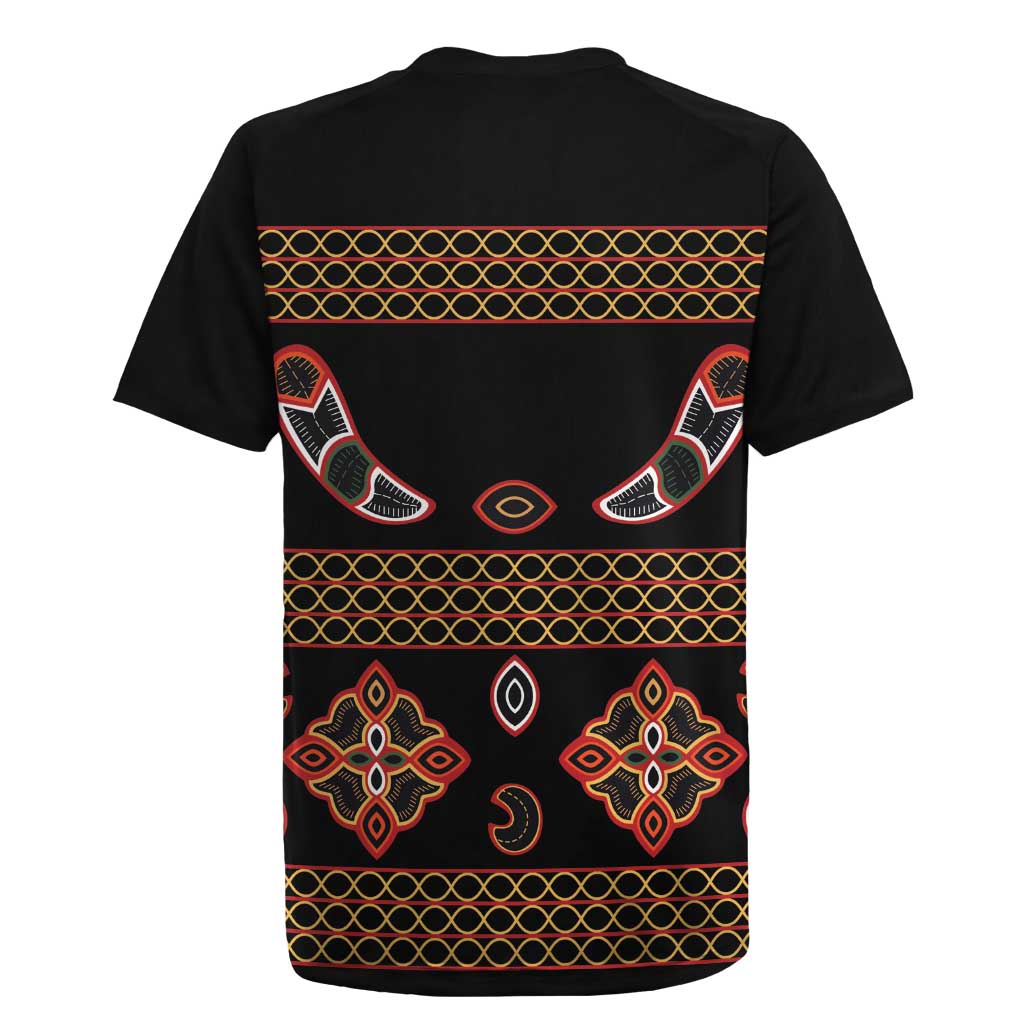 Cameroon Traditional Toghu Pattern Rugby Jersey