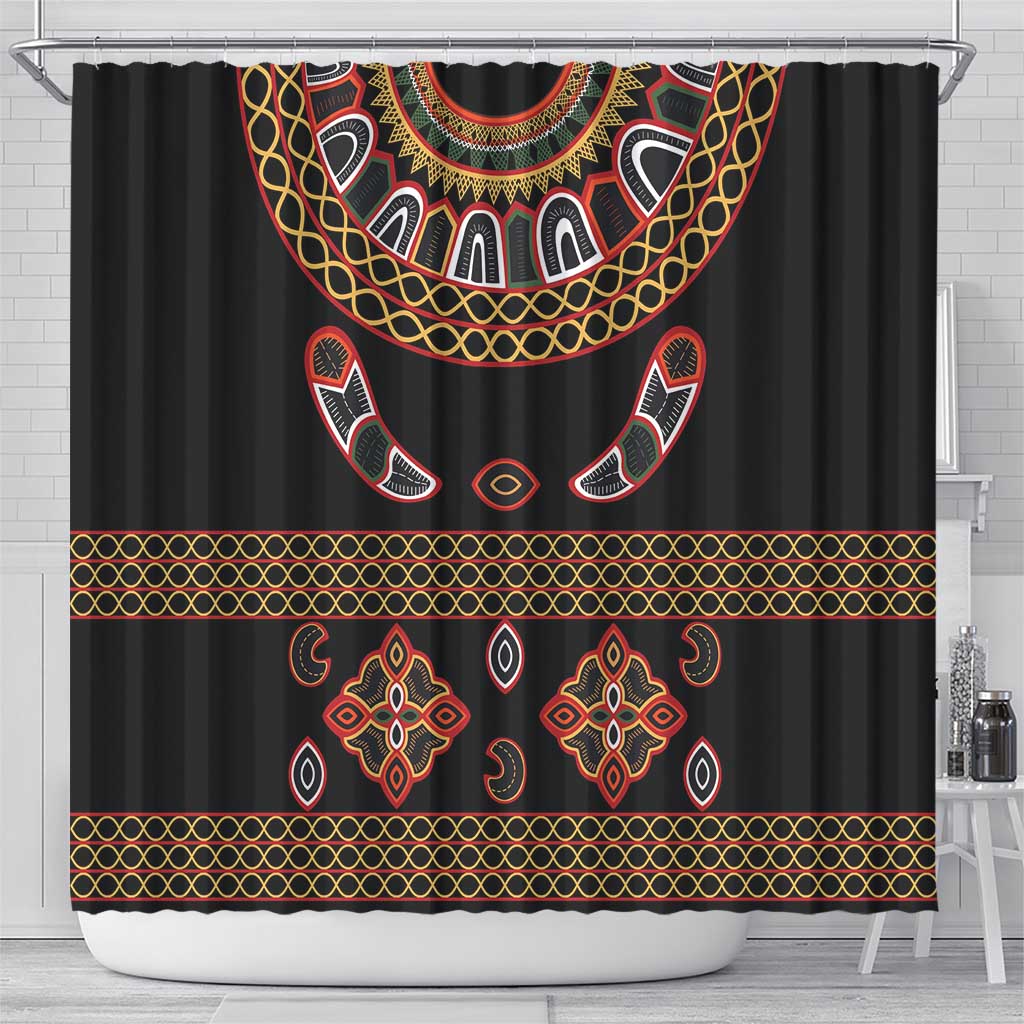 Cameroon Traditional Toghu Pattern Shower Curtain