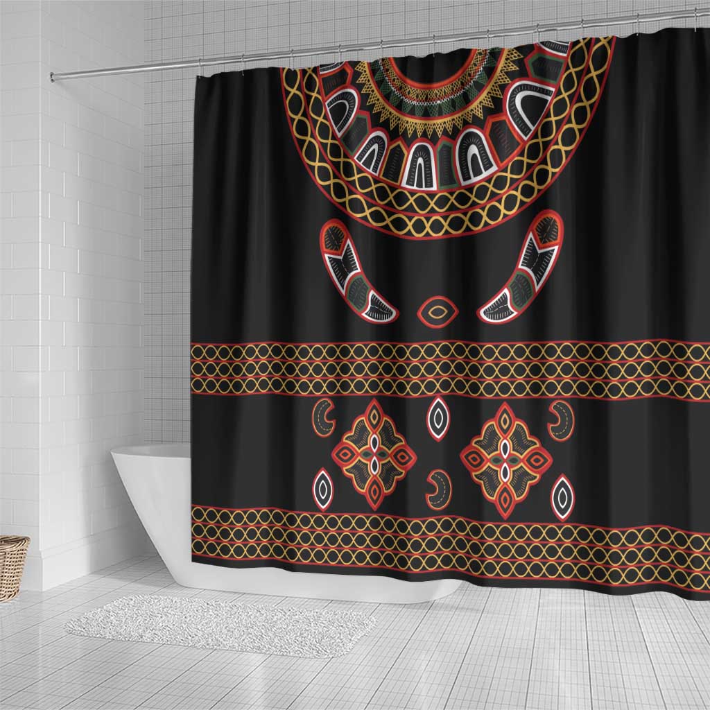 Cameroon Traditional Toghu Pattern Shower Curtain