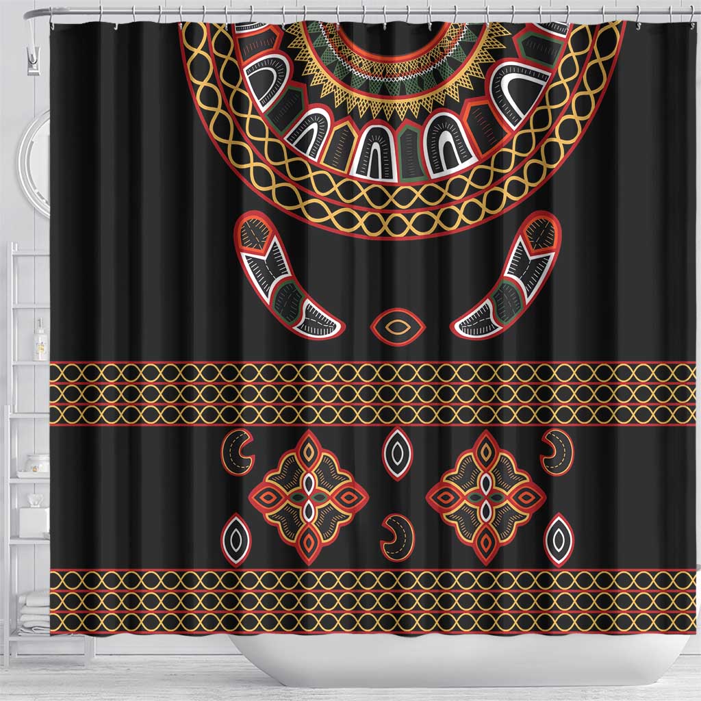 Cameroon Traditional Toghu Pattern Shower Curtain
