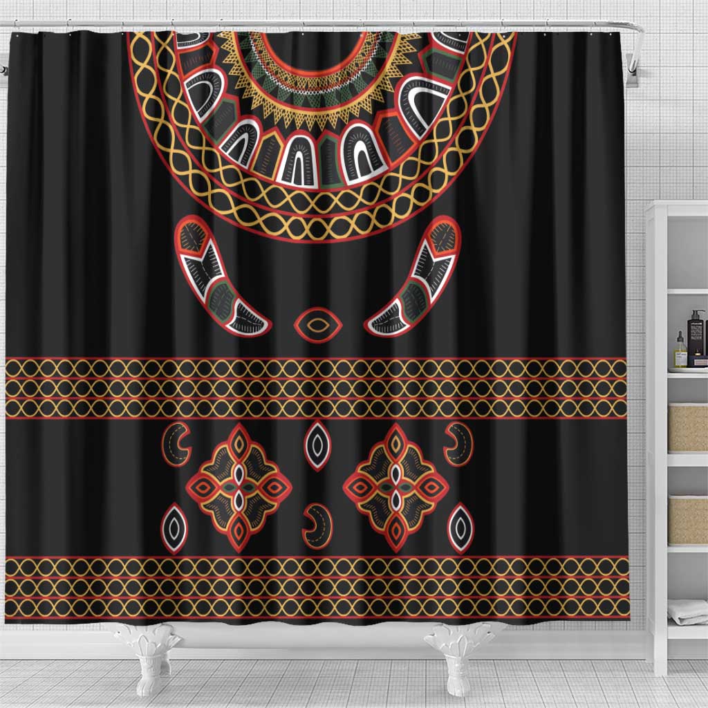 Cameroon Traditional Toghu Pattern Shower Curtain
