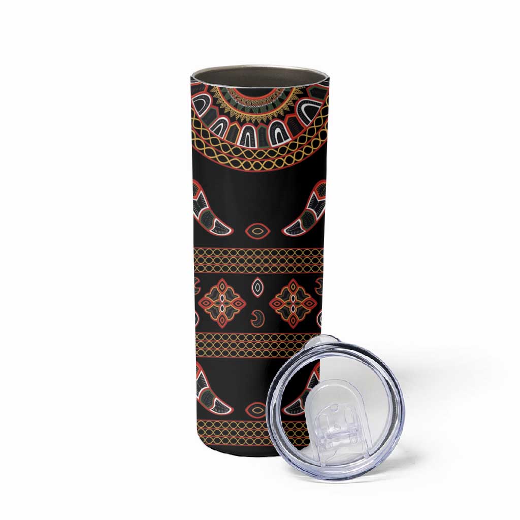 Cameroon Traditional Toghu Pattern Skinny Tumbler