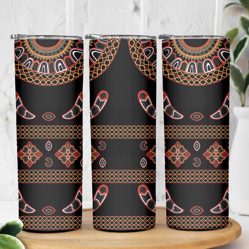 Cameroon Traditional Toghu Pattern Skinny Tumbler