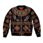 Cameroon Traditional Toghu Pattern Sleeve Zip Bomber Jacket