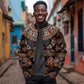 Cameroon Traditional Toghu Pattern Sleeve Zip Bomber Jacket