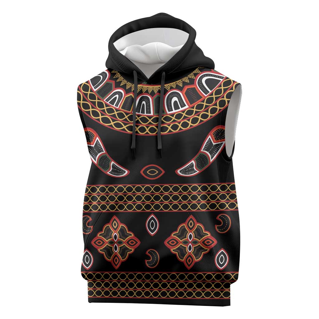 Cameroon Traditional Toghu Pattern Sleeveless Hoodie - African Pride