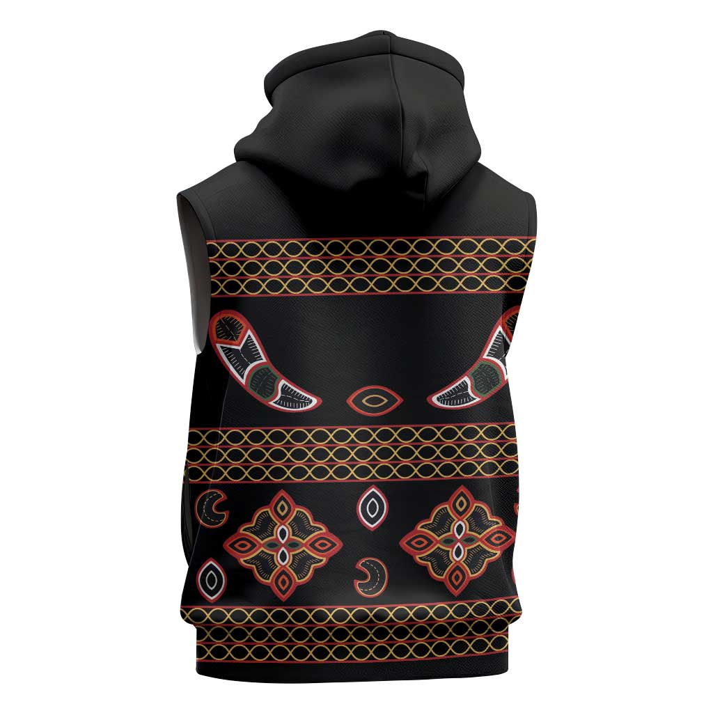 Cameroon Traditional Toghu Pattern Sleeveless Hoodie - African Pride