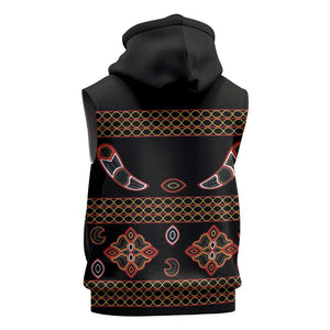 Cameroon Traditional Toghu Pattern Sleeveless Hoodie - African Pride