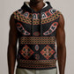 Cameroon Traditional Toghu Pattern Sleeveless Hoodie - African Pride