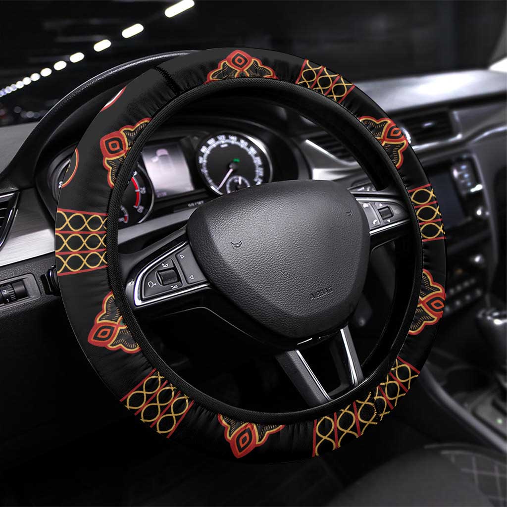Cameroon Traditional Toghu Pattern Steering Wheel Cover