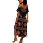 Cameroon Traditional Toghu Pattern Summer Maxi Dress