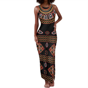 Cameroon Traditional Toghu Pattern Tank Maxi Dress