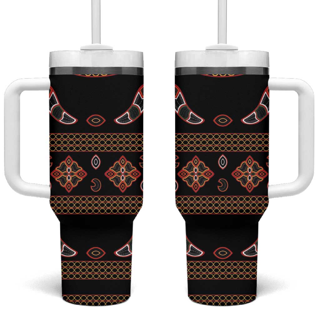 Cameroon Traditional Toghu Pattern Tumbler With Handle