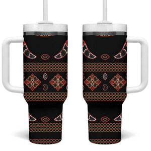 Cameroon Traditional Toghu Pattern Tumbler With Handle