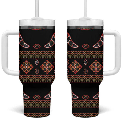 Cameroon Traditional Toghu Pattern Tumbler With Handle