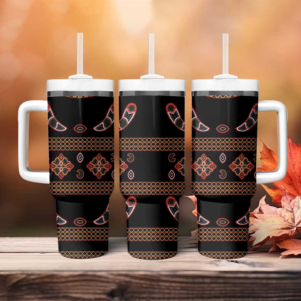 Cameroon Traditional Toghu Pattern Tumbler With Handle