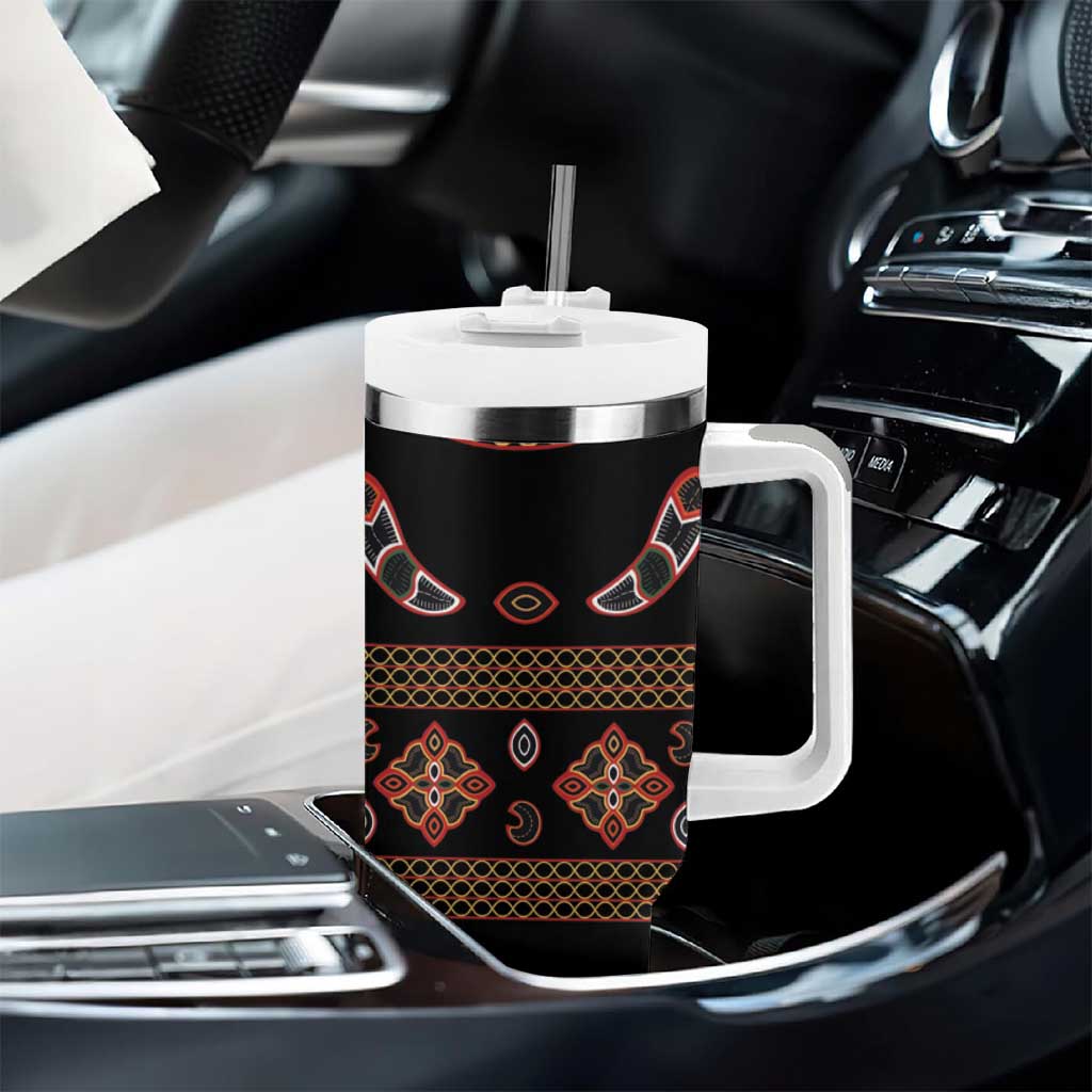 Cameroon Traditional Toghu Pattern Tumbler With Handle