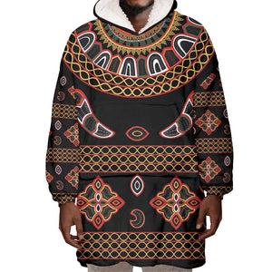 Cameroon Traditional Toghu Pattern Wearable Blanket Hoodie