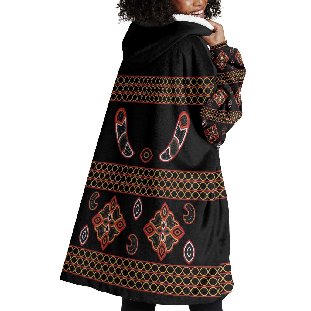 Cameroon Traditional Toghu Pattern Wearable Blanket Hoodie