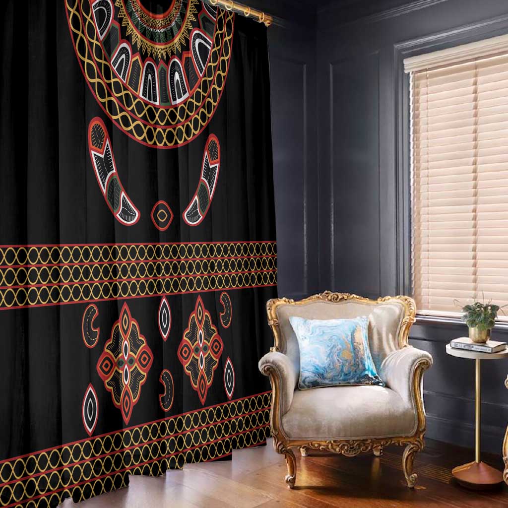 Cameroon Traditional Toghu Pattern Window Curtain