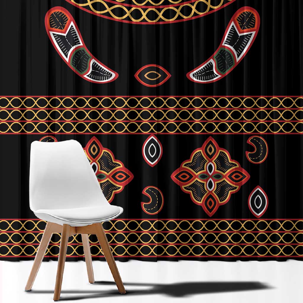 Cameroon Traditional Toghu Pattern Window Curtain