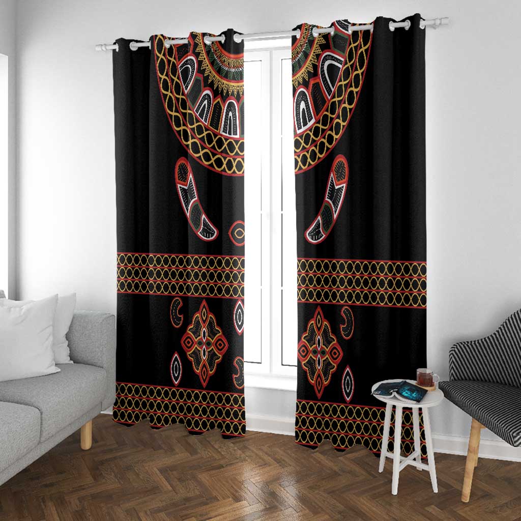 Cameroon Traditional Toghu Pattern Window Curtain