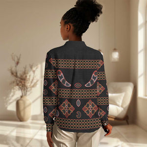 Cameroon Traditional Toghu Pattern Women Casual Shirt