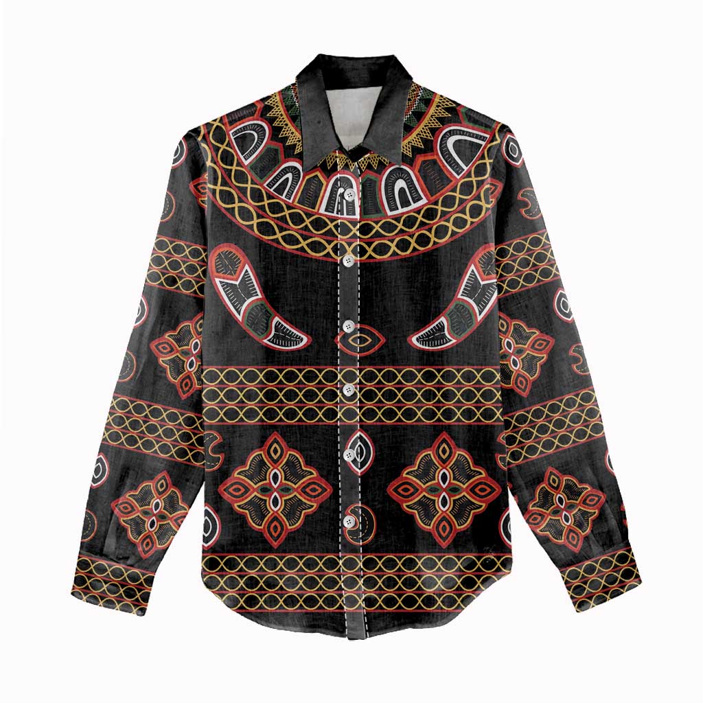 Cameroon Traditional Toghu Pattern Women Casual Shirt