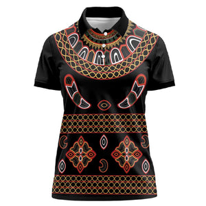 Cameroon Traditional Toghu Pattern Women Polo Shirt