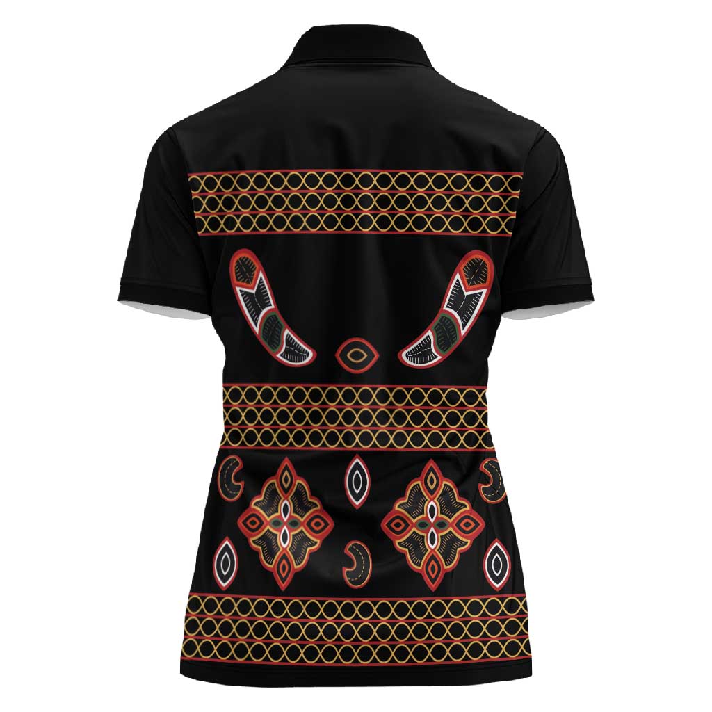 Cameroon Traditional Toghu Pattern Women Polo Shirt