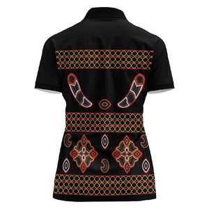 Cameroon Traditional Toghu Pattern Women Polo Shirt