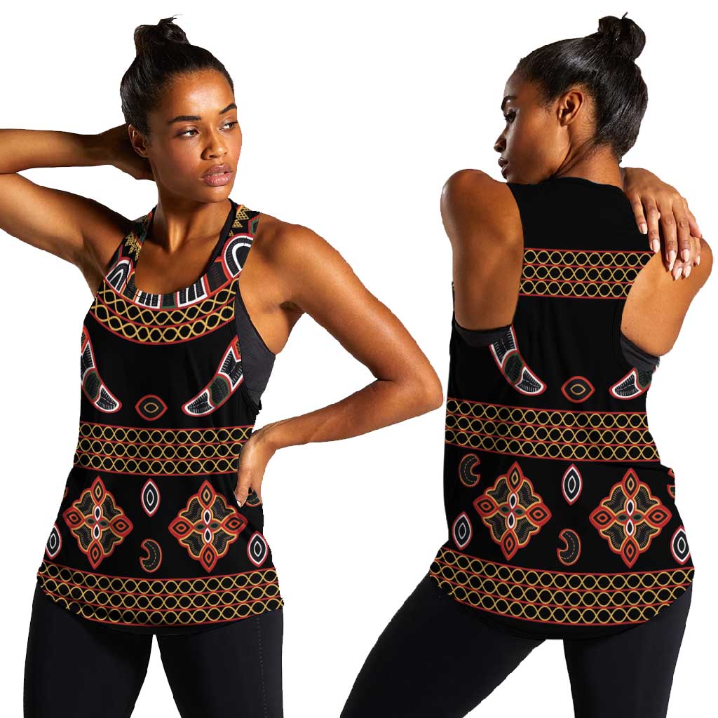 Cameroon Traditional Toghu Pattern Women Racerback Tank