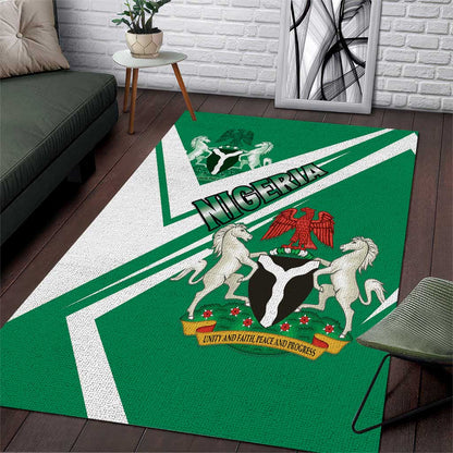 Nigeria Coat Of Arms Sporty Style Area Rug